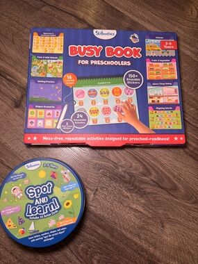 Busy Book for Preschoolers + Spot and Learn Set - Blue